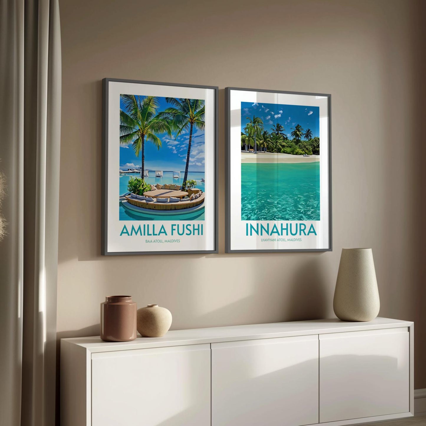 Innahura Maldives Island Poster Print Wall Art