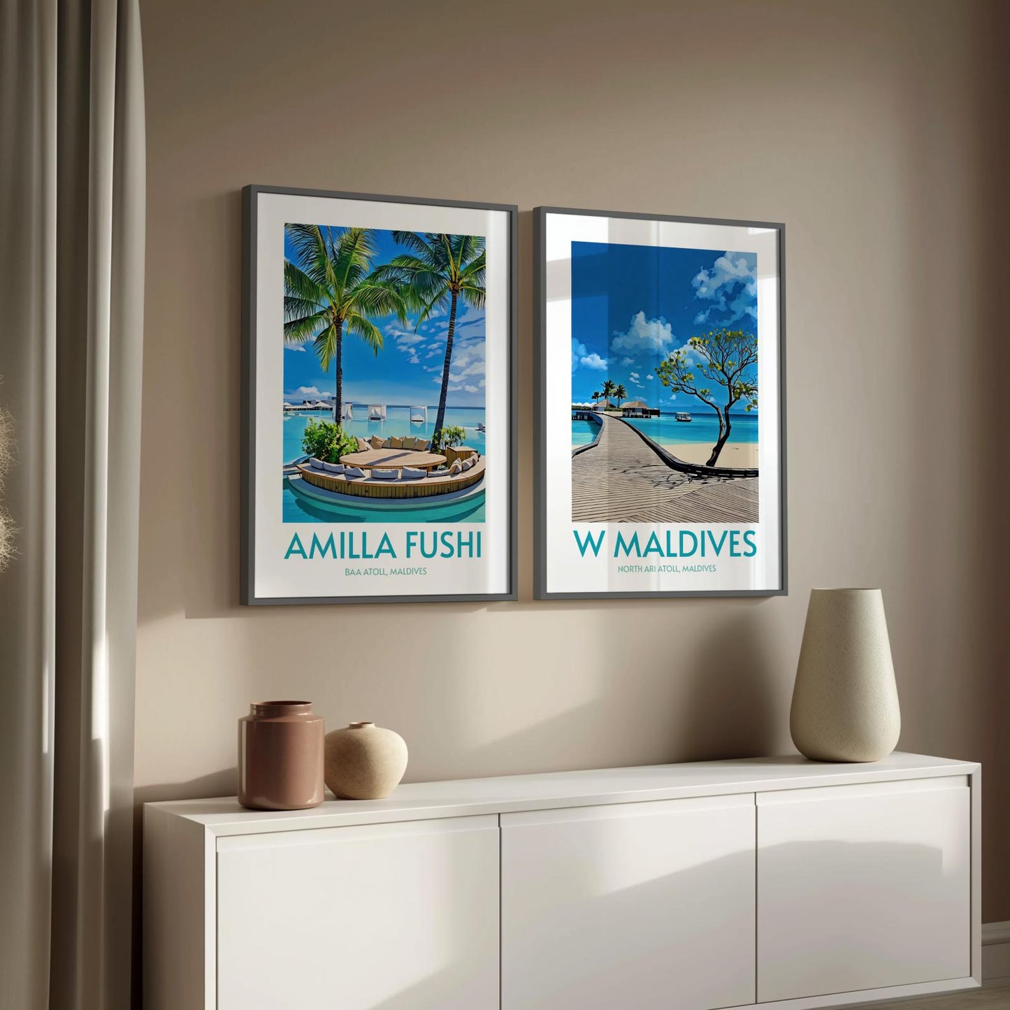 W Maldives Island Poster Print Wall Art