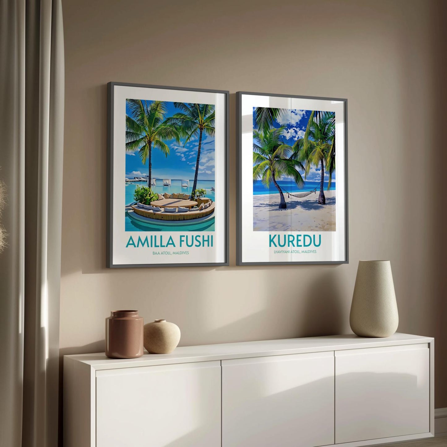 Kuredu Maldives Island Poster Print Wall Art