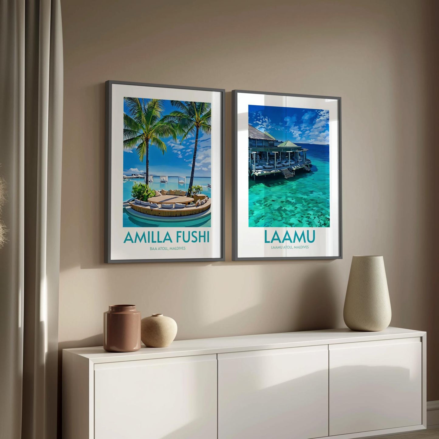 Laamu Maldives Island Poster Print Wall Art