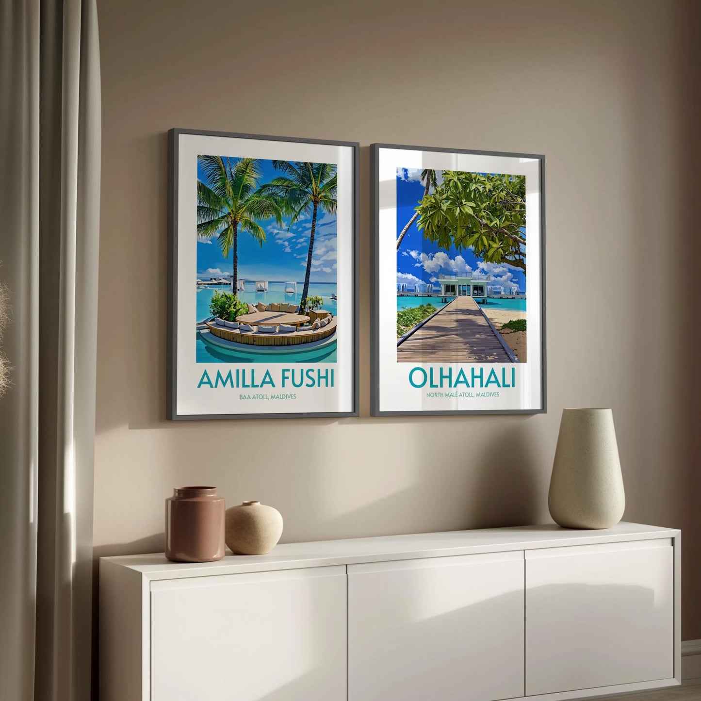 Olhahali Maldives Island Poster Print Wall Art