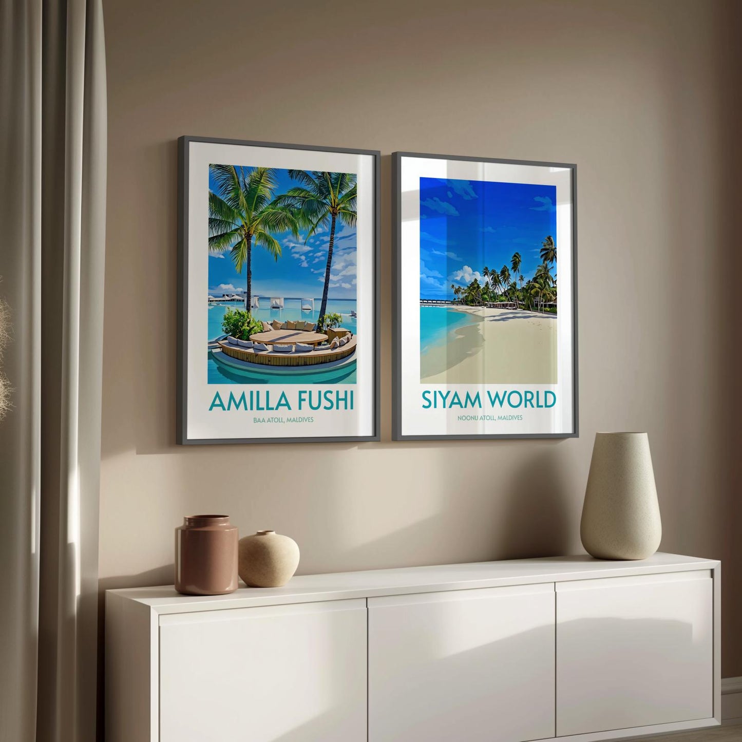 Siyam World Maldives Island Poster Print Wall Art