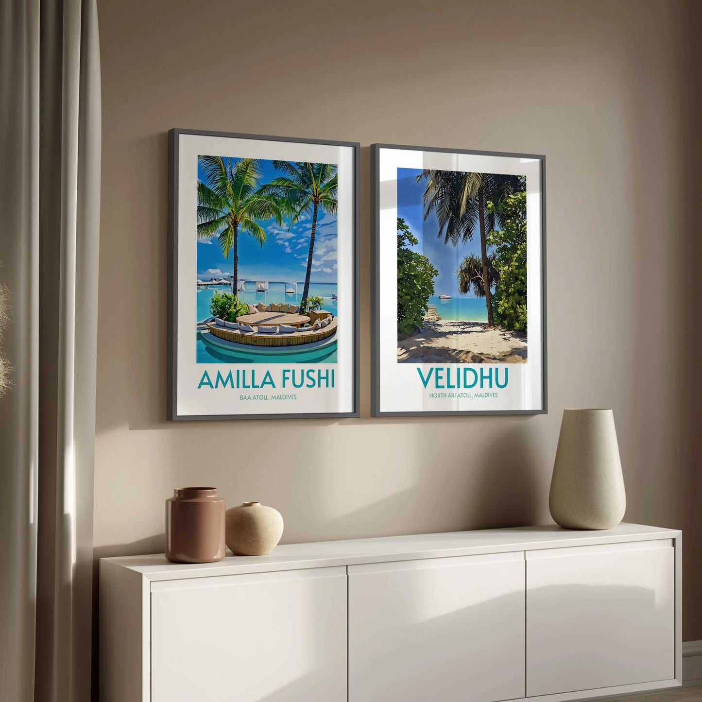 Velidhu Maldives Island Poster Print Wall Art