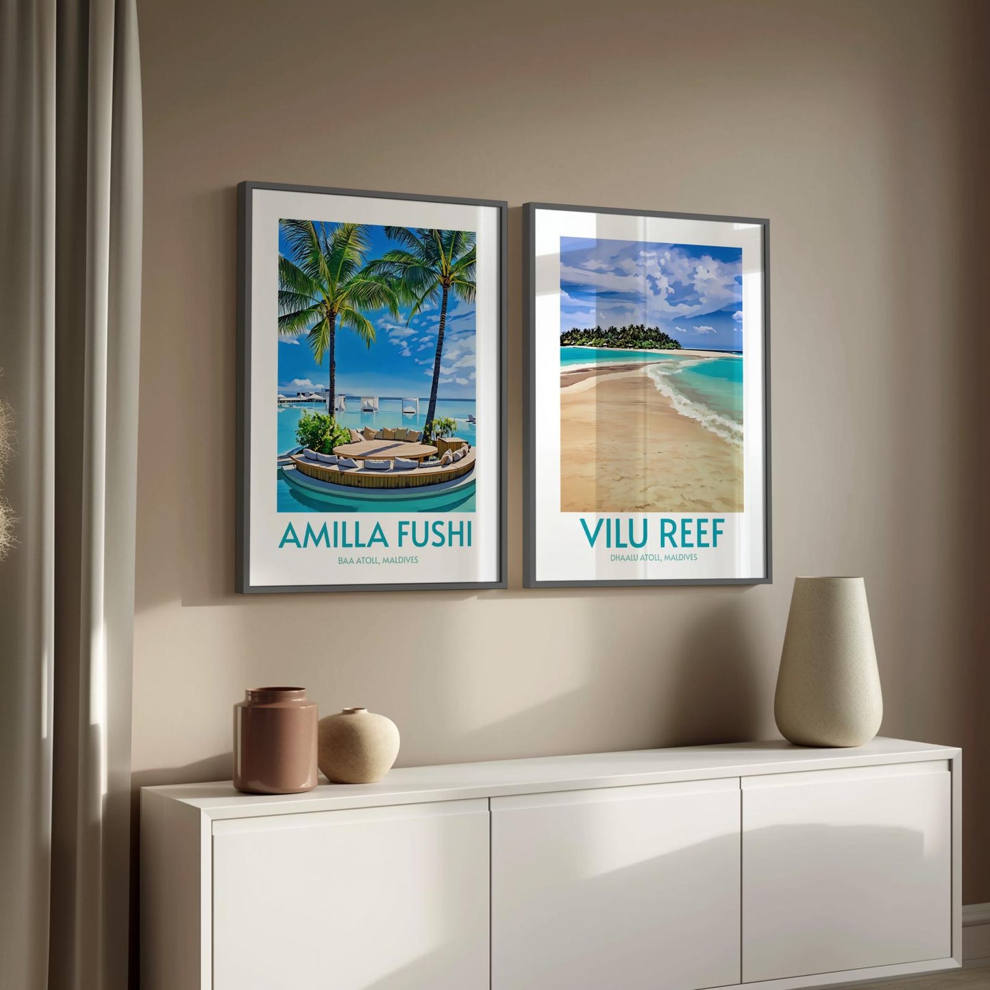Vilu Reef Maldives Island Poster Print Wall Art