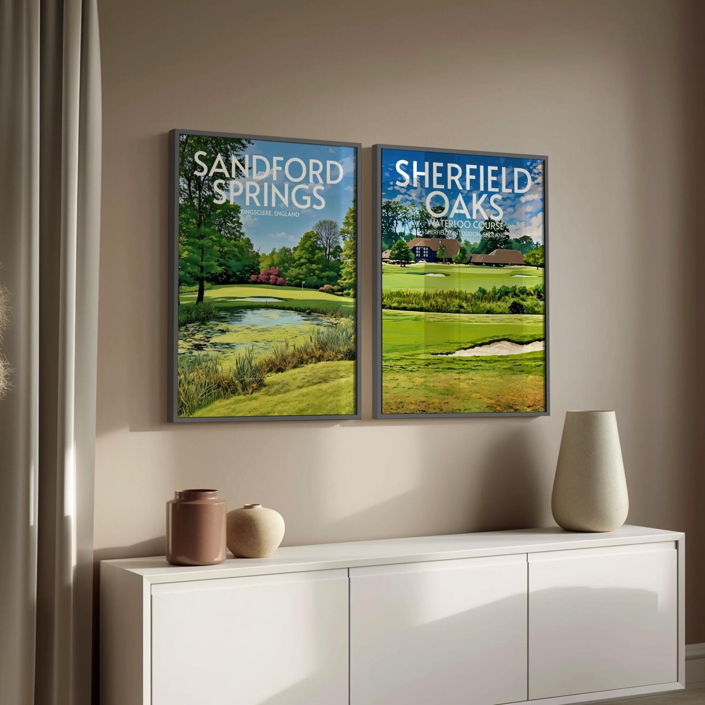 Sherfield Oaks Waterloo Course Golf Course Poster Print Wall Art
