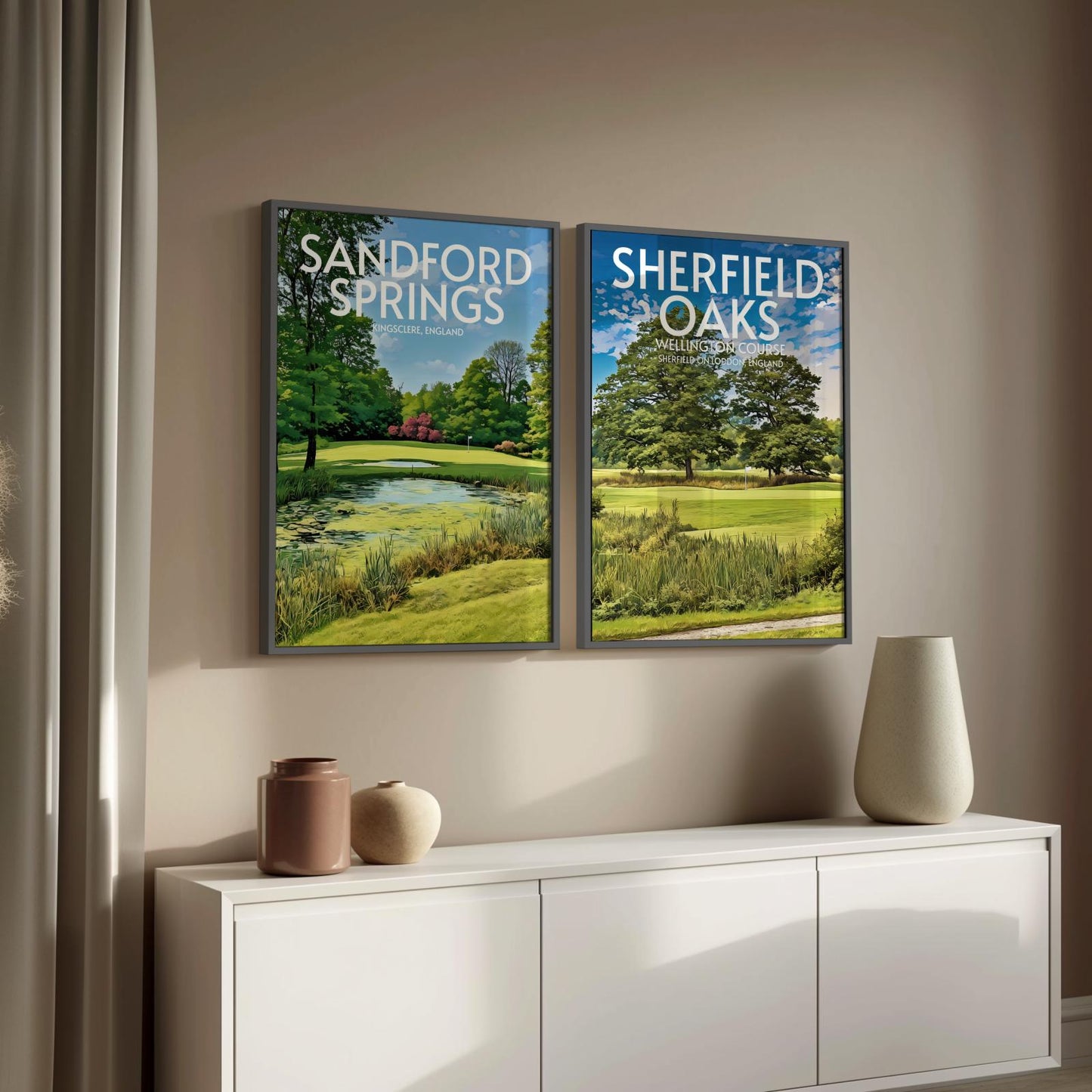 Sherfield Oaks Wellington Course Golf Course Poster Print Wall Art