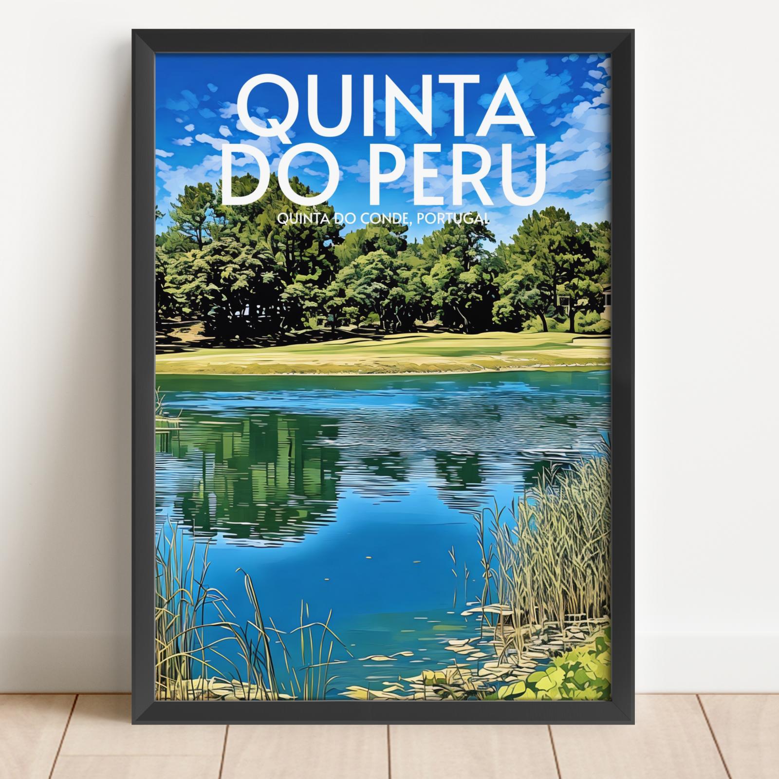Framed artwork of Quinta do Peru with a scenic landscape and text.